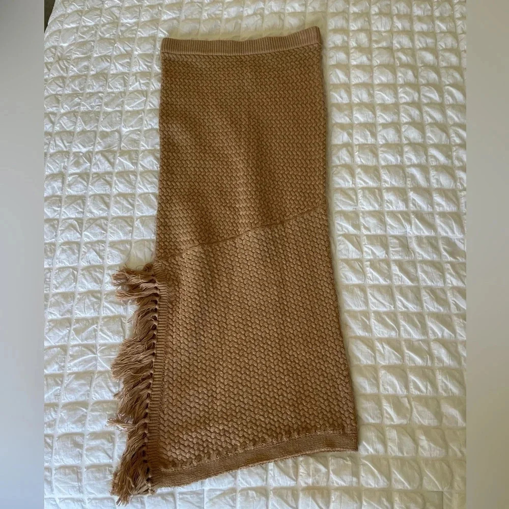 House of Harlow 1960 Lilja tan knit fringe maxi skirt - Picture 5 of 12